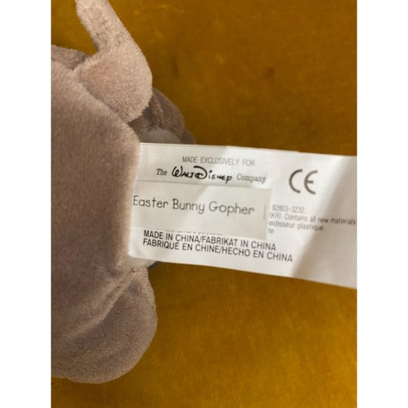 DISNEY EASTER BUNNY GOPHER - Mini Bean Bag 7" - NWT - Gopher Plush Mouseketoys - Picture 6 of 7